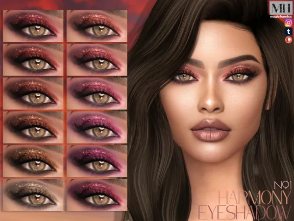 Alpha Harmony Eyeshadow N91 by magichandcc - The Sims 4 Custom Content