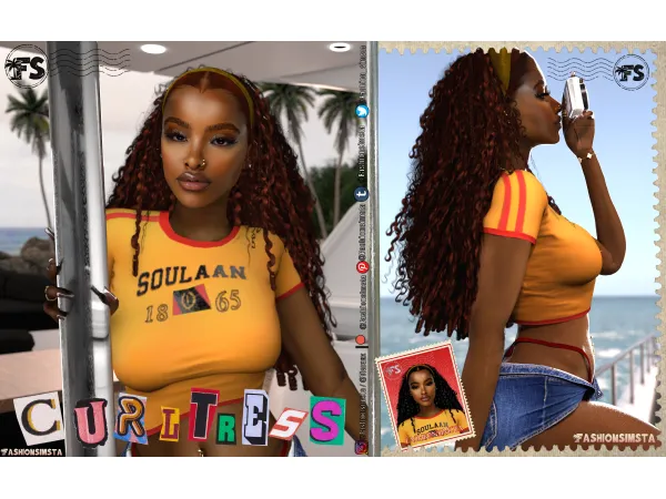 Alpha Curltress Hair V1 by simsfinds - The Sims 4 Custom Content