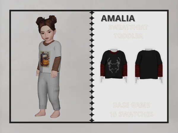 Alpha Amalia Sweatshirt Toddler by clarity-sims - The Sims 4 Custom Content