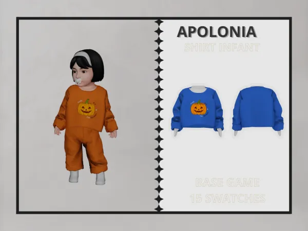 Alpha Apolonia Shirt Infant - The Sims 4 Custom Content