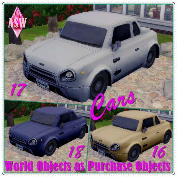 Maxis Match World Objects as Purchase Objects Cars Part 3 by simsfinds - The Sims 4 Custom Content