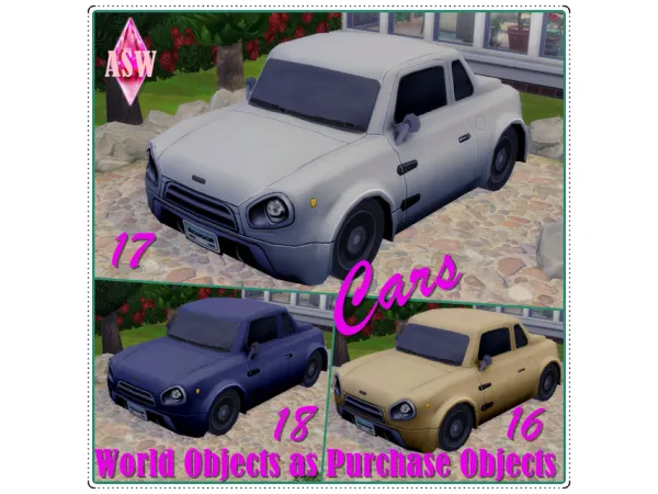 Maxis Match World Objects as Purchase Objects Cars Part 3 by annettssims4welt - The Sims 4 Custom Content