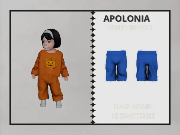 Alpha Apolonia Pants Infant - The Sims 4 Custom Content
