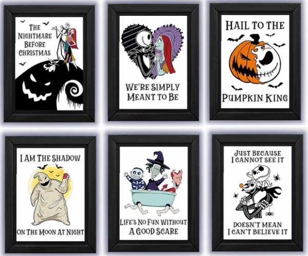 Mix [pixie] Set of 6 Nightmare Before Christmas Art Prints by simsfinds - The Sims 4 Custom Content
