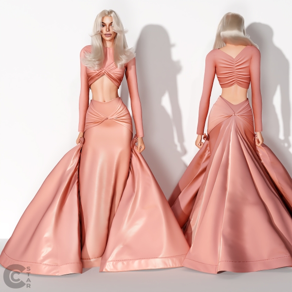 Alpha Crop top and maxi skirt cool_content_star by cool_content_star - The Sims 4 Custom Content