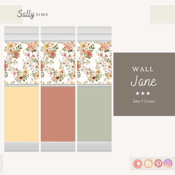 Alpha Wall JANE by sally4sims - The Sims 4 Custom Content