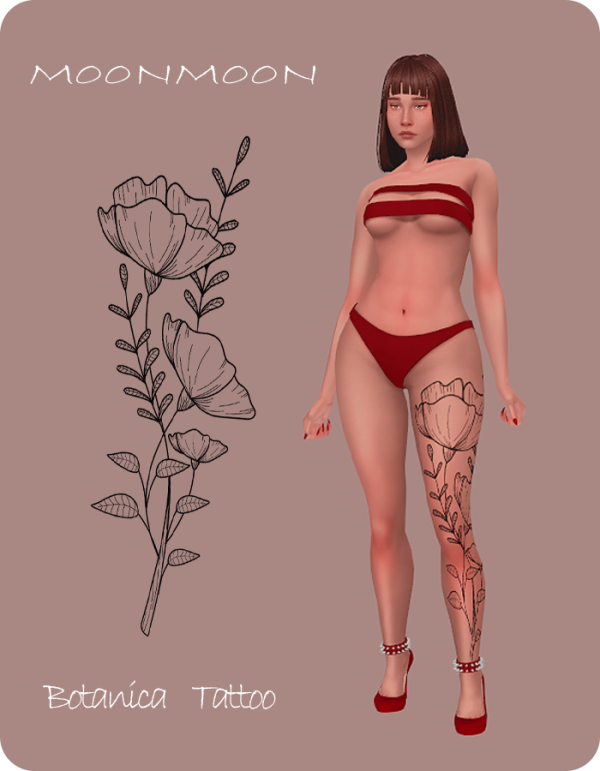 Mix Botanica Tattoo by simsfinds - The Sims 4 Custom Content
