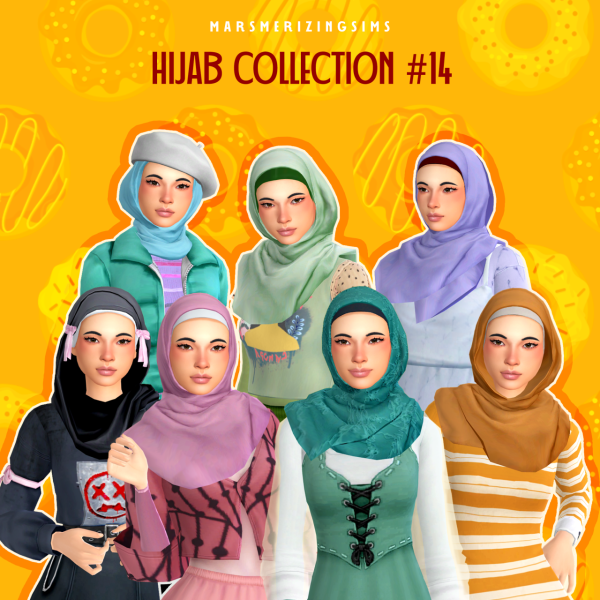 Maxis Match HIJAB Collection 14 by simsfinds - The Sims 4 Custom Content