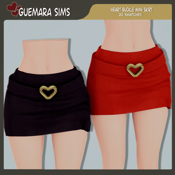 Maxis Match Heart Buckle Mini Skirt by simsfinds - The Sims 4 Custom Content