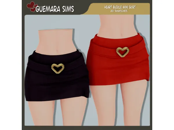 Heart Buckle Mini Skirt By Guemara