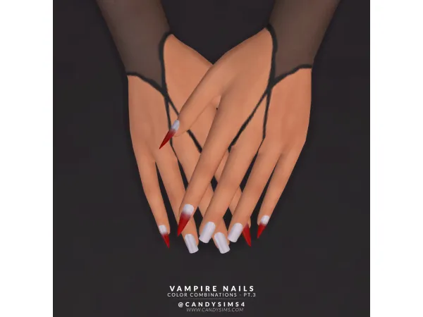 Maxis Match VAMPIRE NAILS by candysims - The Sims 4 Custom Content