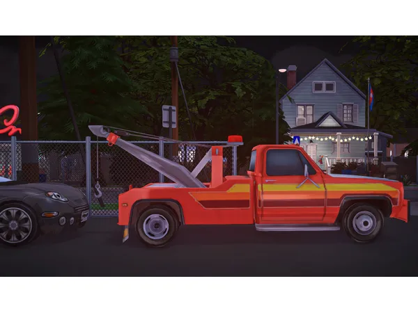 Maxis Match Ellemant Lake Tow Truck by simsfinds - The Sims 4 Custom Content
