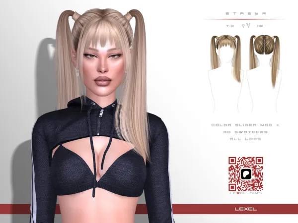 Alpha Stasya hairstyle by lexel - The Sims 4 Custom Content