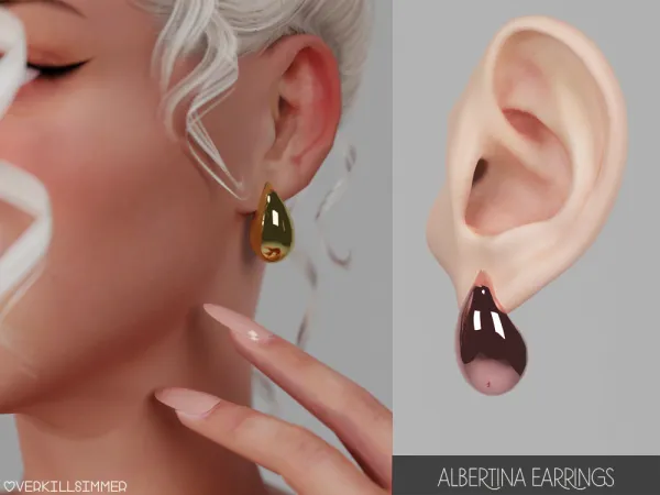 Alpha Albertina earrings - The Sims 4 Custom Content
