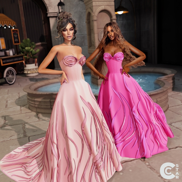 Alpha Ball Gown adorned with rosette details cool_content_star by cool_content_star - The Sims 4 Custom Content