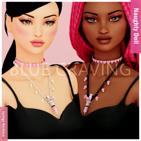 Mix Blue Craving Syringe Necklace by bluecraving - The Sims 4 Custom Content