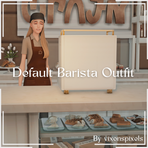 Maxis Match Default Barista Outfit by simsfinds - The Sims 4 Custom Content