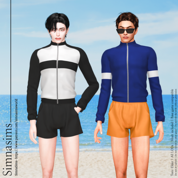 Mix Jake male rash guard by simsfinds - The Sims 4 Custom Content