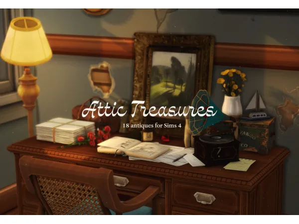 Mix attic treasures by simsfinds - The Sims 4 Custom Content