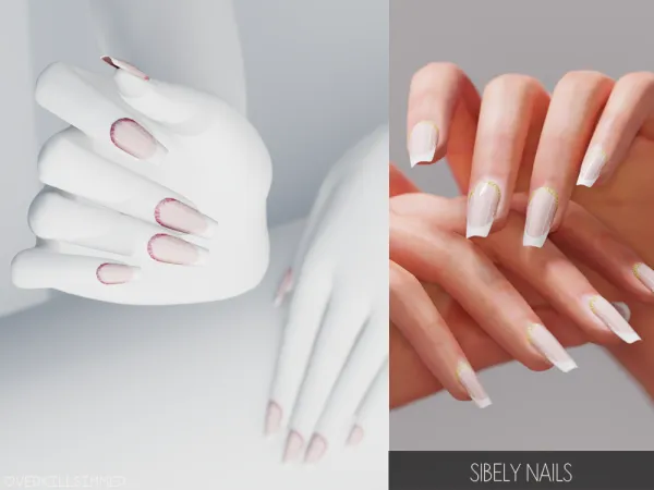 Mix Sibely nails by overkillsimmer - The Sims 4 Custom Content