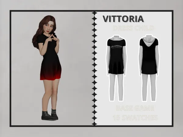 Alpha Vittoria Dress Chid by clarity-sims - The Sims 4 Custom Content