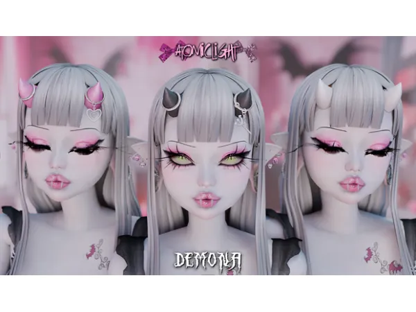 Maxis Match Demona horns 3 versions by Atomiclight - The Sims 4 Custom Content