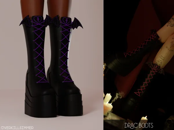 Alpha Drac boots - The Sims 4 Custom Content