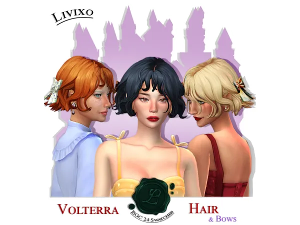 Maxis Match VOLTERRA HAIR by Livixo - The Sims 4 Custom Content
