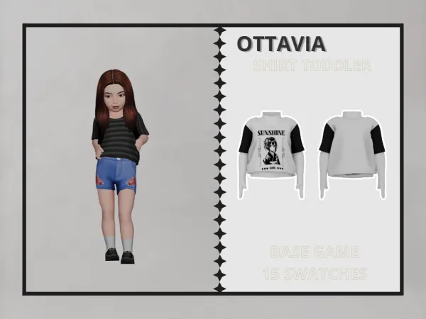 Alpha Ottavia Shirt Toddler - The Sims 4 Custom Content