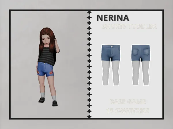 Alpha Nerina Shorts Toddler - The Sims 4 Custom Content