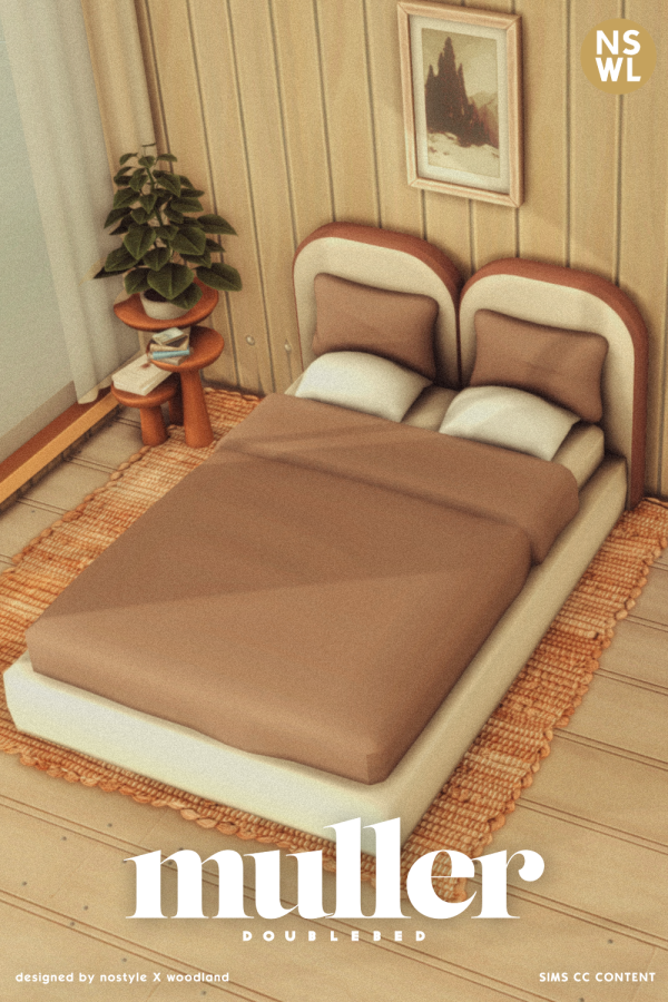 Maxis Match [NSxWL]muller double bed by simsfinds - The Sims 4 Custom Content