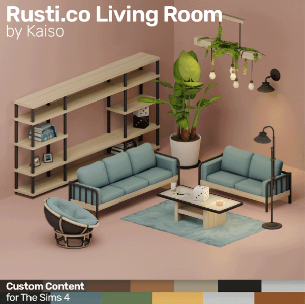 Maxis Match Rustico Living Room by simsfinds - The Sims 4 Custom Content