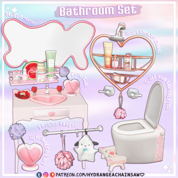 Mix Bathroom set by simsfinds - The Sims 4 Custom Content