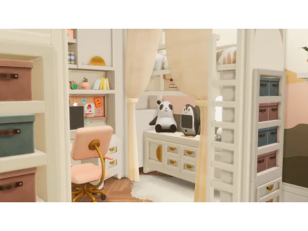 Maxis Match Double Bunk Kids Room by simsfinds - The Sims 4 Custom Content