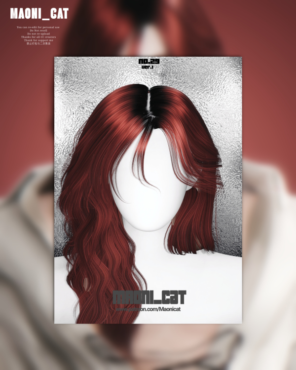 Alpha [Maoni_cat]HAIR No29 ver1 by simsfinds - The Sims 4 Custom Content