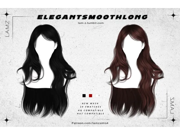Alpha LAMZ_ElegantSmoothLongHairstyles_001F by simsfinds - The Sims 4 Custom Content