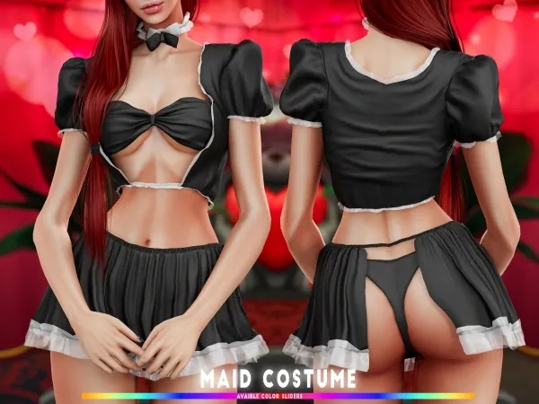 Mix Maid Costume Brsims by bluerose-sims - The Sims 4 Custom Content