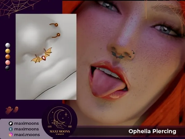 Alpha Ophelia Piercing by maximoons - The Sims 4 Custom Content