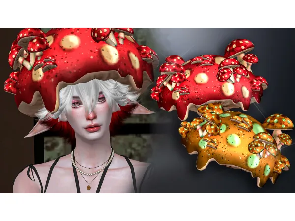 Mix Halloween Mushroom Hat Oct by mydarling20 - The Sims 4 Custom Content