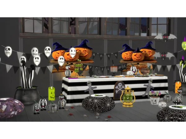Mix Halloween Party Decorations by modcollective - The Sims 4 Custom Content