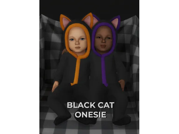 Maxis Match 7 DAYS OF HALLOWEEN DAY 3 CAT ONESIE by Bailey_cc - The Sims 4 Custom Content