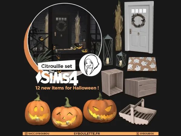 Mix CITROUILLE HALLOWEEN SIMS 4 by s4ccsyboulette - The Sims 4 Custom Content