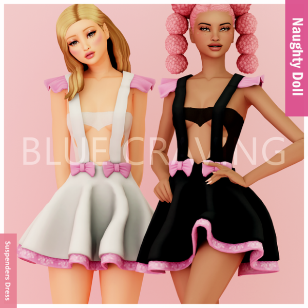 Mix Blue Craving Suspenders Dress by bluecraving - The Sims 4 Custom Content