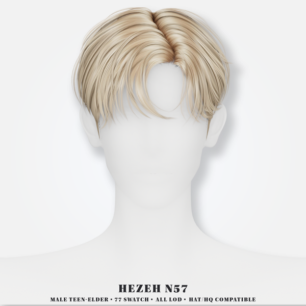 Alpha [Hezeh]Hair_No57_2nd Anniversary Gift by hezeh - The Sims 4 Custom Content