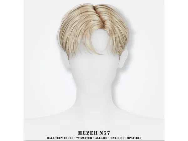 Alpha [Hezeh]Hair_No57_2nd Anniversary Gift - The Sims 4 Custom Content