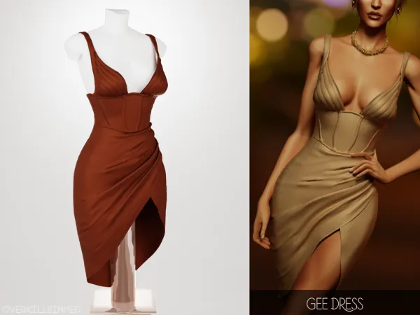 Mix Gee dress by overkillsimmer - The Sims 4 custom content