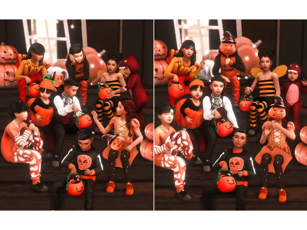 Mix (ParisSimmer) Trick or Friends by simsfinds - The Sims 4 Custom Content