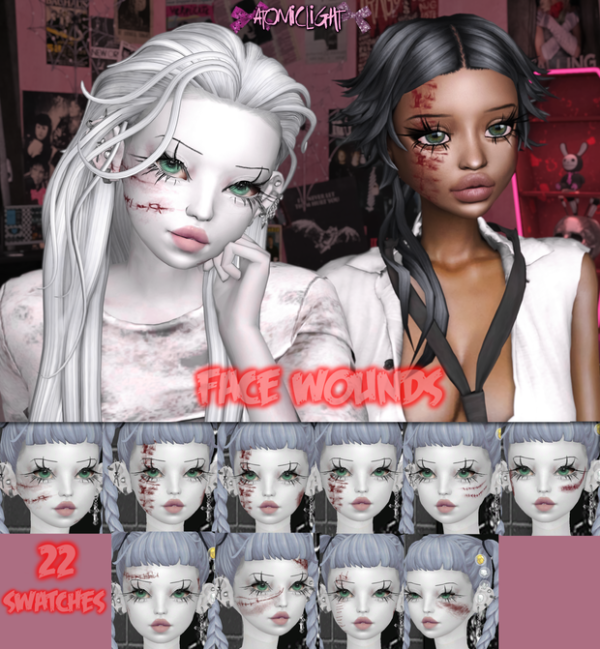 Maxis Match Face Wounds by Atomiclight - The Sims 4 Custom Content