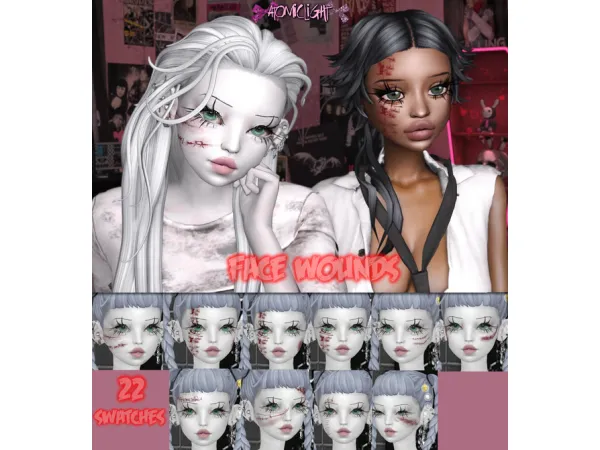 Maxis Match Face Wounds by Atomiclight - The Sims 4 Custom Content