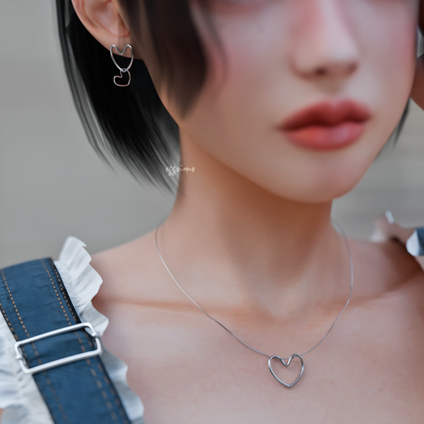 Alpha Simple heart acc set by simsfinds - The Sims 4 Custom Content